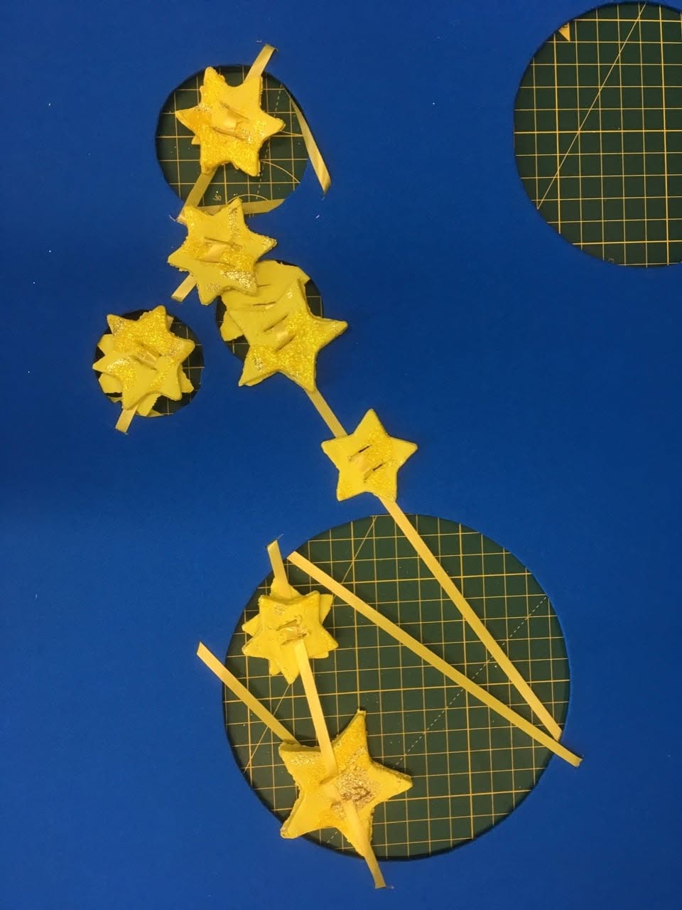 Yellow stars in collage creation